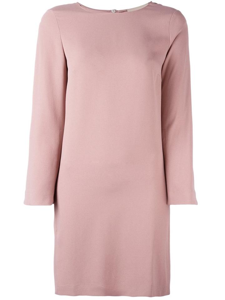 Erika Cavallini Side Slit Shift Dress, Women's, Size: 38, Pink/purple, Acetate/viscose