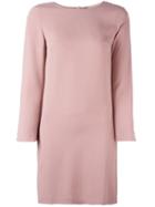 Erika Cavallini Side Slit Shift Dress, Women's, Size: 38, Pink/purple, Acetate/viscose