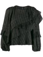 Isabel Marant Tiered Frill Blouse - Black