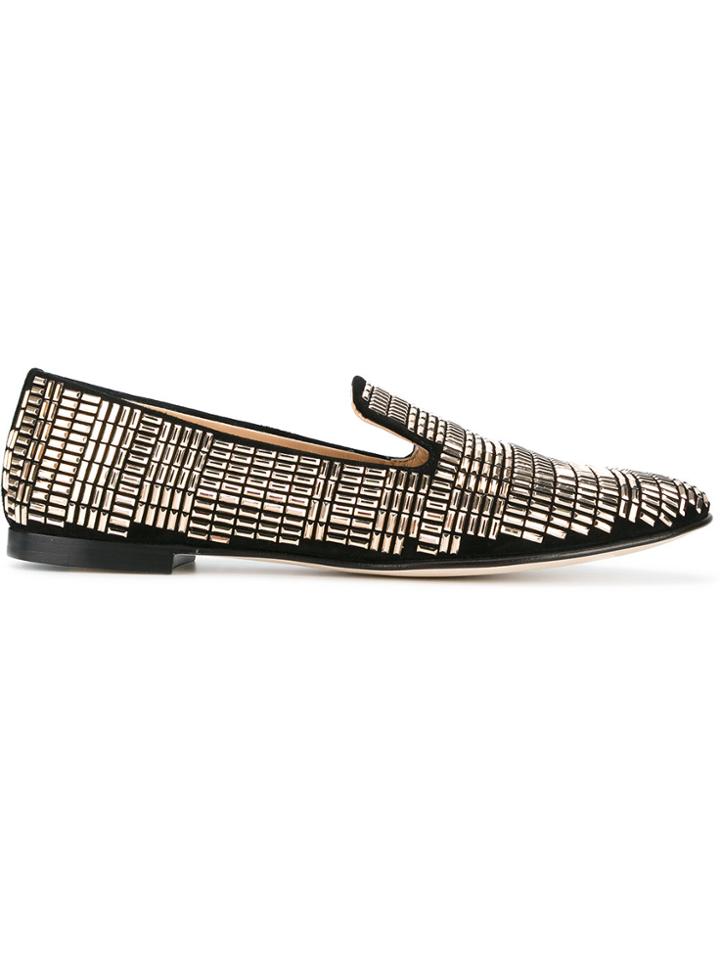 Giuseppe Zanotti Design Strass Pave Evening Slippers - Black
