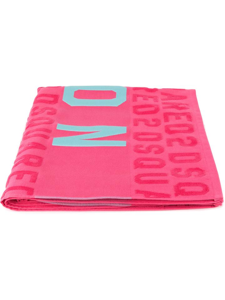 Dsquared2 Icon Printed Beach Towel - Pink & Purple