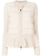 Moncler Flared Hem Knitted Cardigan - Nude & Neutrals