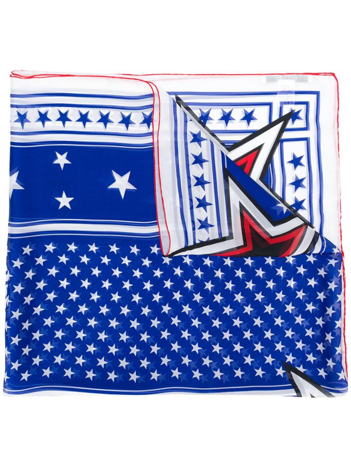 Givenchy Stars Embroidered Scarf - Blue