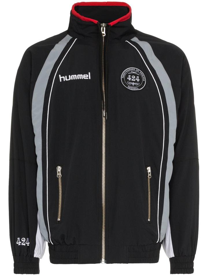 424 X Hummel Logo Patch Striped Jacket - Black