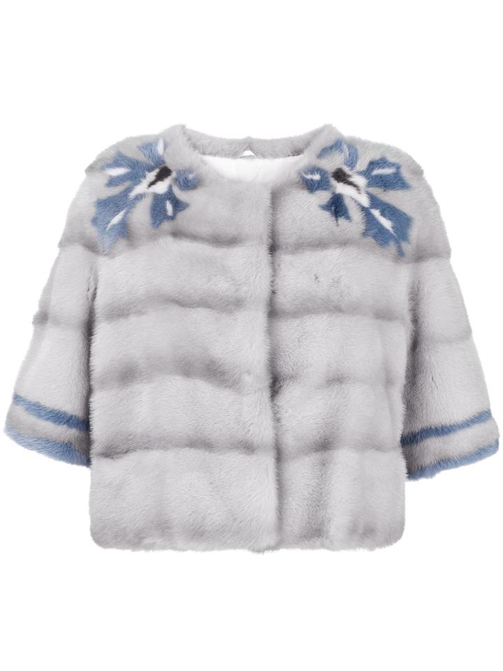 Simonetta Ravizza Mink Fur Short Jacket - Grey