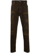 Just Cavalli Slim-fit Snakeskin Print Jeans - Brown