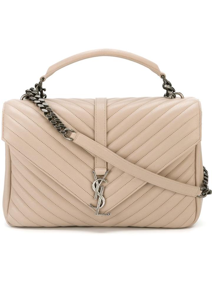 Saint Laurent Large 'collège Monogram' Tote, Women's, Pink/purple