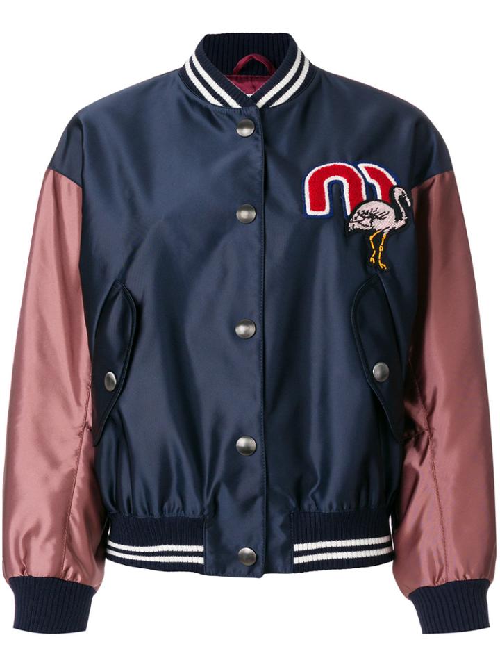 Miu Miu Varsity Bomber Jacket - Blue