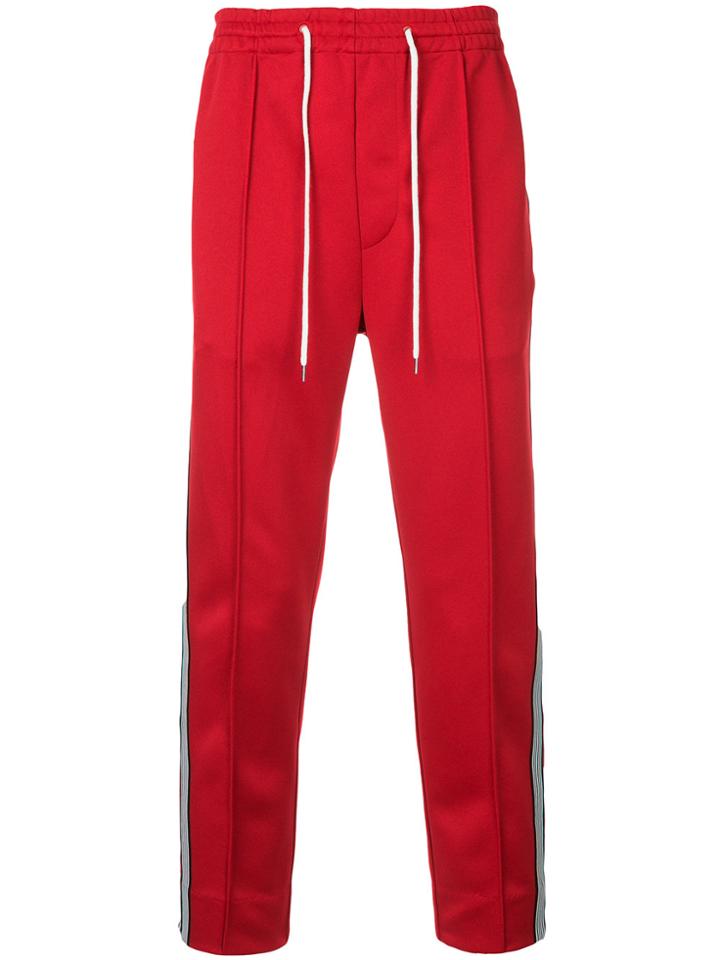Monkey Time Side-stripe Drawstring Trousers - Red