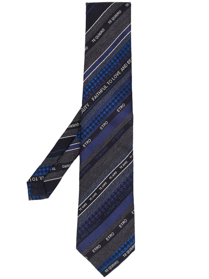 Etro Multi-pattern Tie - Grey