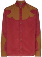 Boramy Viguier Cotton Western Detail Neckline Long Sleeved Shirt - Red