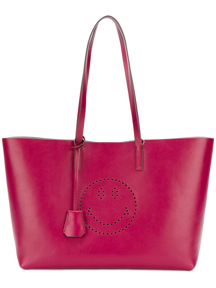 Anya Hindmarch Smiley Tote Bag - Pink & Purple