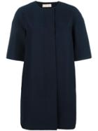 Marni Short Sleeved Coat, Women's, Size: 42, Blue, Cotton/silk