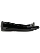 Prada Vintage Chain Detail Ballerina Shoes - Black