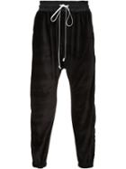 Daniel Patrick Velvet Track Pants, Men's, Size: Large, Black, Nylon/cotton/polyester
