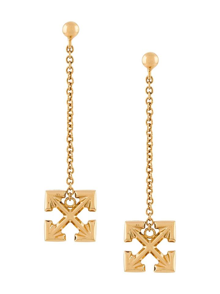 Off-white Arrows Teardrop Earrings - Gold