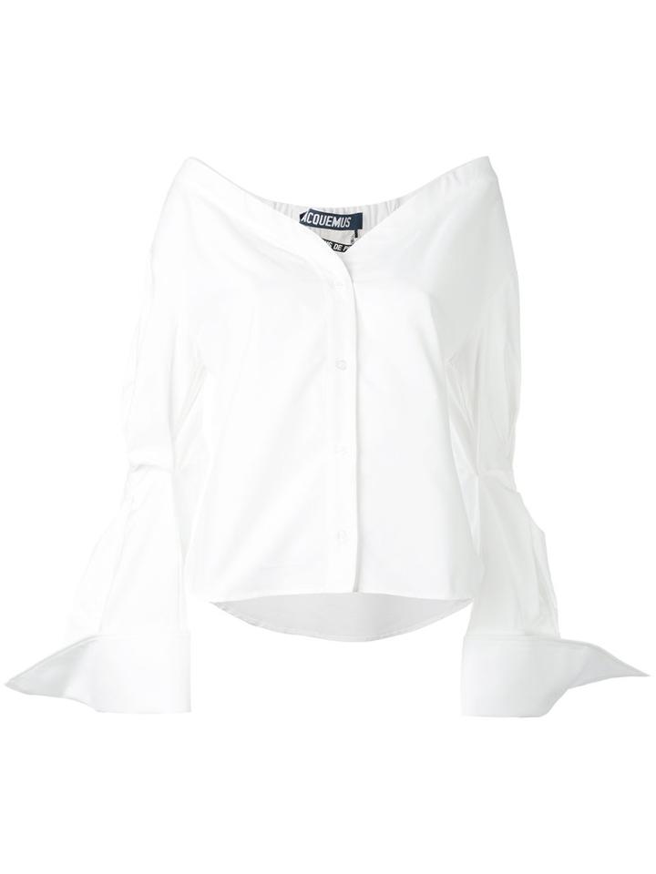 Jacquemus Off Shoulder Shirt, Women's, Size: 38, White, Cotton
