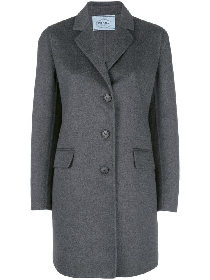 Prada Single-breasted Peacoat - Grey