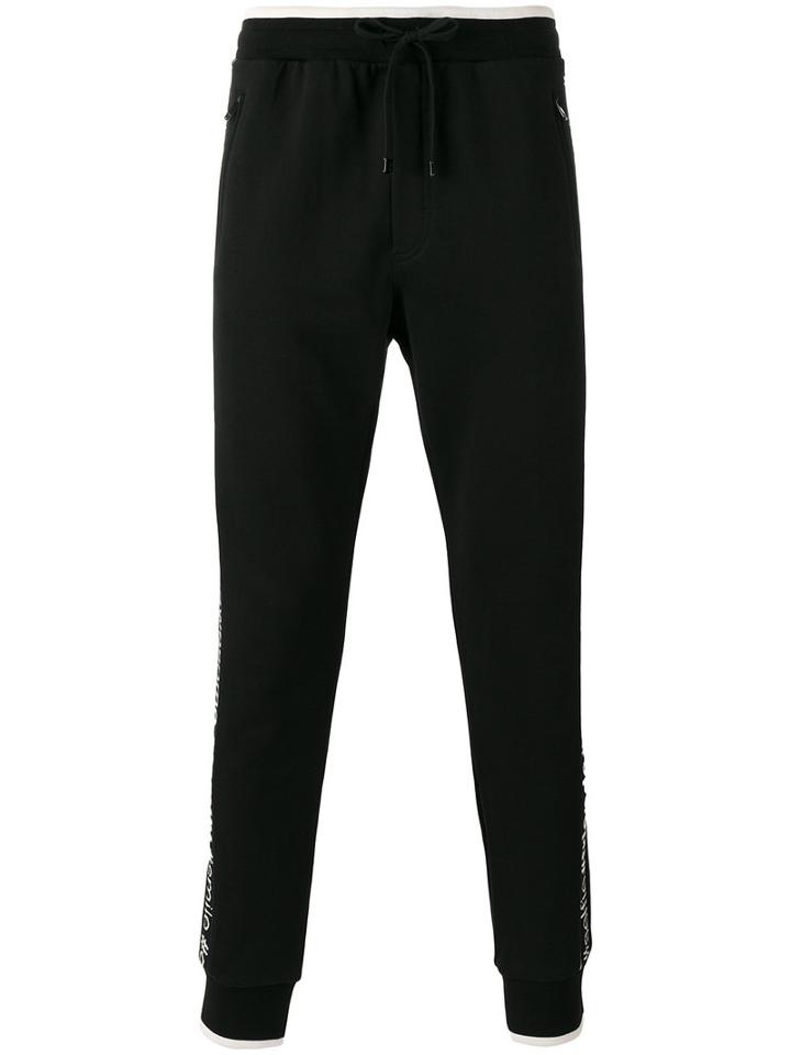 Dolce & Gabbana Side Panel Drawstring Trousers, Men's, Size: 44, Black, Cotton