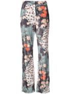 Patbo Peacock Print Trousers - Blue