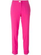 Salvatore Ferragamo Cropped Trousers, Women's, Size: 40, Pink/purple, Silk/acetate/virgin Wool