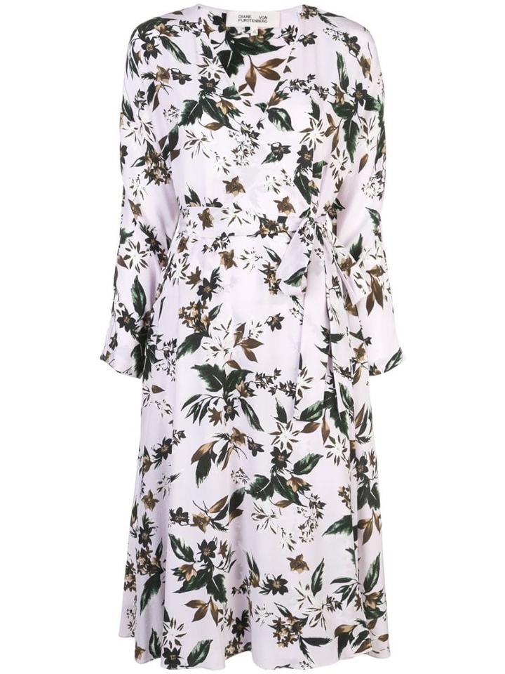 Diane Von Furstenberg Floral Print Wrap Dress - Purple