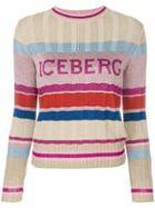 Iceberg Striped Logo Patch Sweater - Multicolour