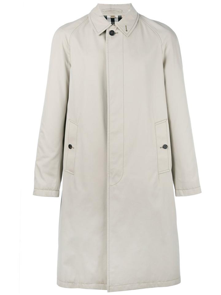 Burberry - Long Gabardine Car Coat - Men - Cork/cotton - 48, Nude/neutrals, Cork/cotton