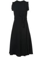 Tome - Front Lace-up Detail Dress - Women - Acetate/viscose - 6, Black, Acetate/viscose