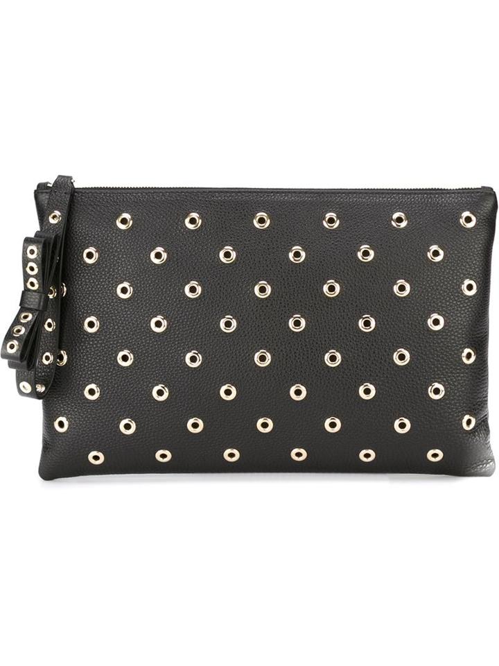 Red Valentino Eyelet Zip Clutch