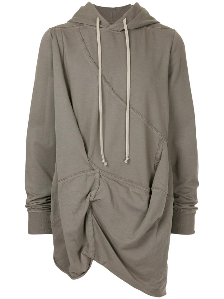 Rick Owens Drkshdw Asymmetric Hem Hoodie - Grey