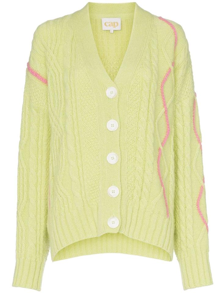Cap Gladys Knitted Mohair Cardigan - Green
