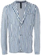 Harris Wharf London - Striped Blazer - Men - Silk/linen/flax/polyamide - 50, Blue, Silk/linen/flax/polyamide