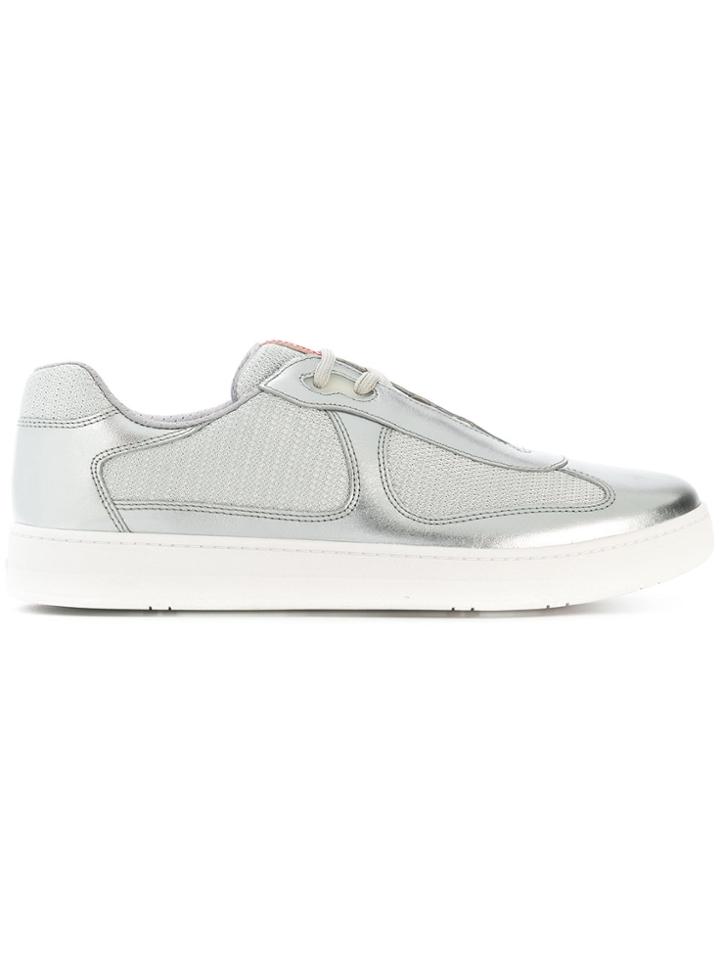Prada Panelled Low-top Sneakers - Grey