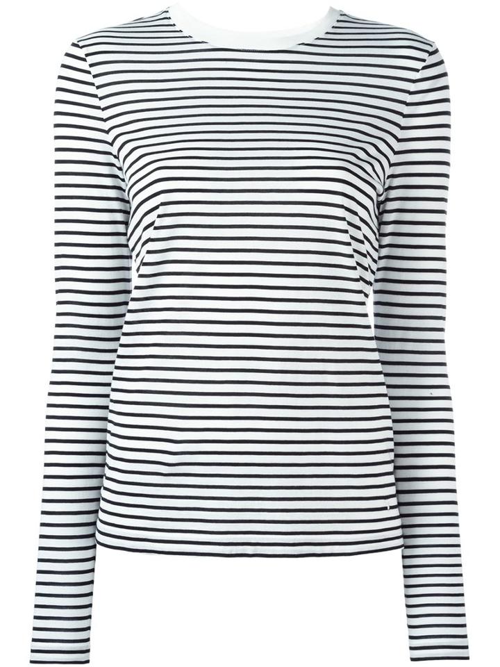T By Alexander Wang Striped T-shirt, Women's, Size: Xs, White, Cotton
