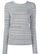 T By Alexander Wang Striped T-shirt, Women's, Size: Xs, White, Cotton