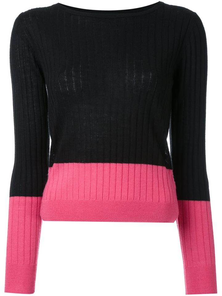 Guild Prime Ribbed Colour Block Jumper, Women's, Size: 36, Black, Acrylic/lambs Wool