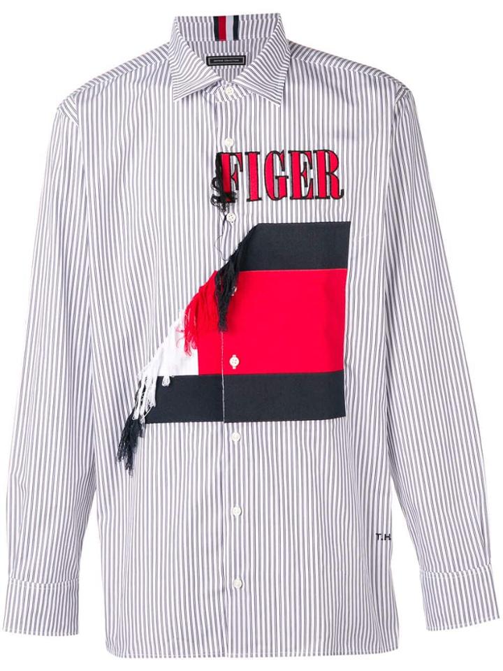 Hilfiger Collection Embroidered Striped Shirt - Blue