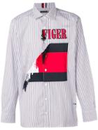 Hilfiger Collection Embroidered Striped Shirt - Blue