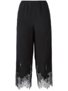 Mcq Alexander Mcqueen Lace Detail Cropped Trousers, Women's, Size: 40, Black, Silk/polyamide
