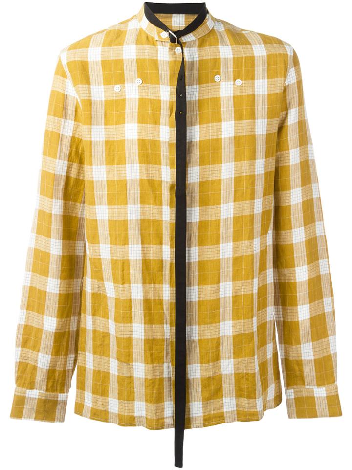 Raf Simons Neck Strap Checked Shirt - Yellow & Orange