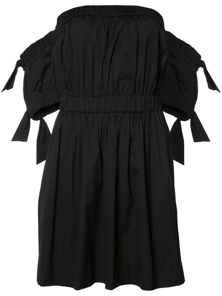 Milly Off-the-shoulder Mini Dress, Women's, Size: 6, Black, Cotton/polyimide/spandex/elastane