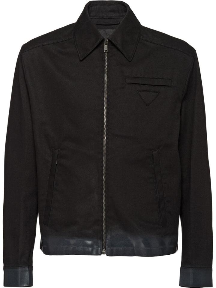 Prada Rubberized Hem Denim Jacket - Black