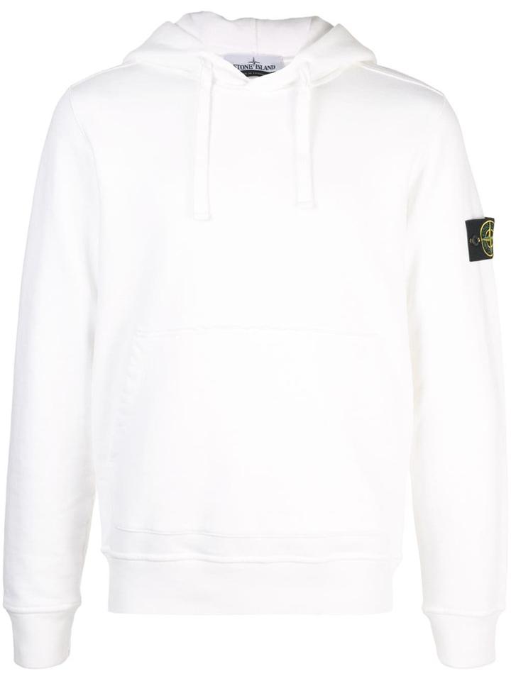 Stone Island Sleeve Insignia Hoodie - White