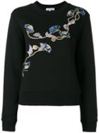 Carven - Floral Patch Sweatshirt - Women - Cotton - L, Women's, Black, Cotton