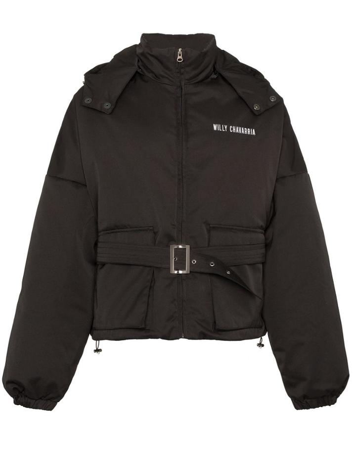 Willy Chavarria Oversized Belted Jacket - Black