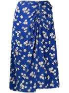 P.a.r.o.s.h. Floral Print Gathered Skirt - Blue