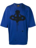 Vivienne Westwood Anglomania - Logo Print Oversized T-shirt - Men - Cotton/spandex/elastane - M, Blue, Cotton/spandex/elastane