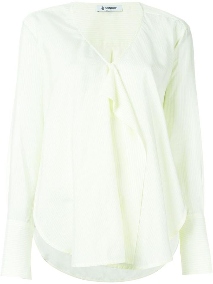 Dondup Front Ruffle Striped Blouse