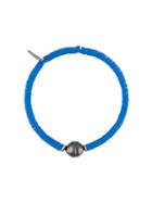 M. Cohen Sibyl Pearl & Disk-bead Bracelet, Men's, Size: Medium, Blue
